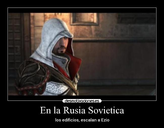 carteles assassins creed revelations ezio rusia sovietica desmotivaciones