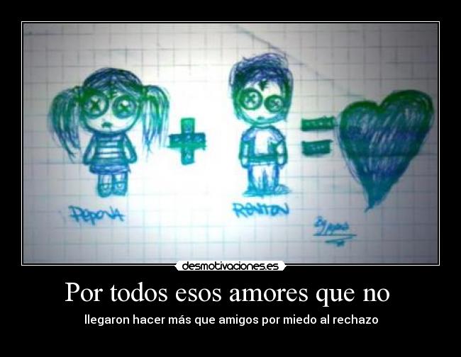 Por todos esos amores que no  - llegaron hacer más que amigos por miedo al rechazo
