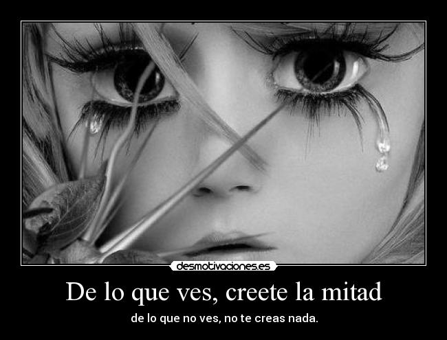 De lo que ves, creete la mitad - 