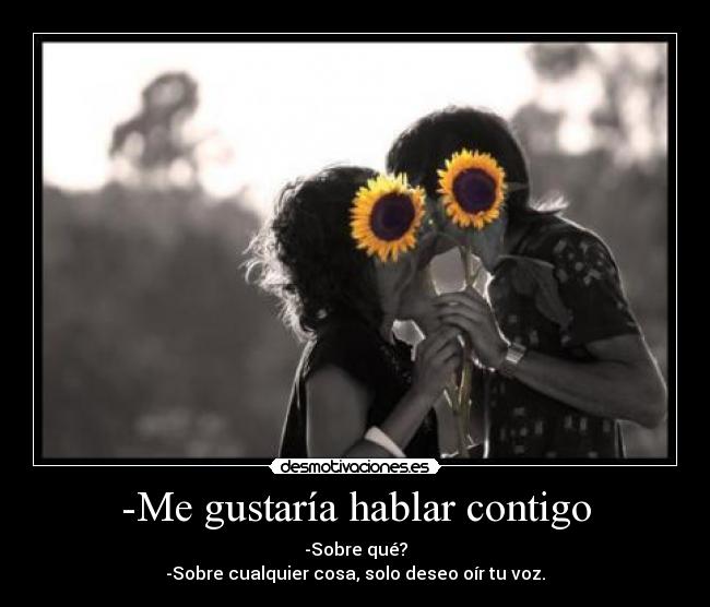 -Me gustaría hablar contigo -