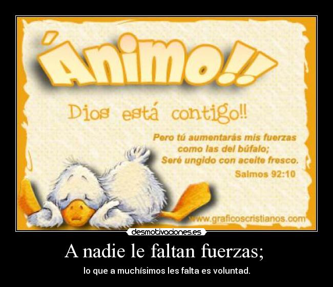 A nadie le faltan fuerzas;  - 