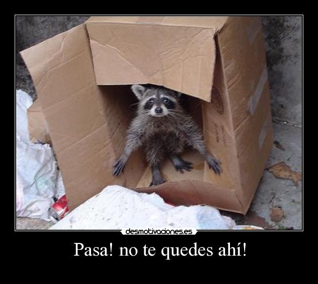 Pasa! no te quedes ahí! -