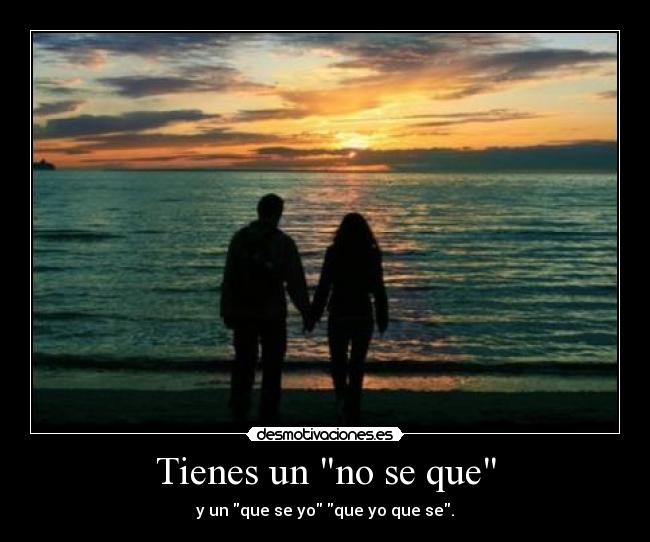 Tienes un no se que - y un que se yo que yo que se.