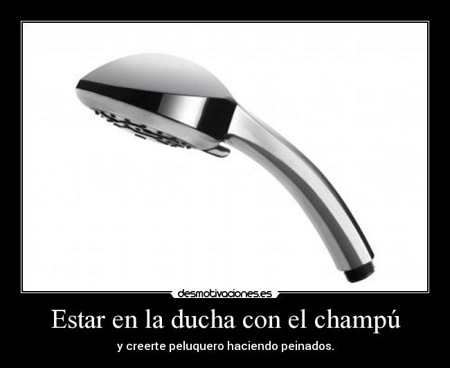 Estar en la ducha con el champú - y creerte peluquero haciendo peinados.
