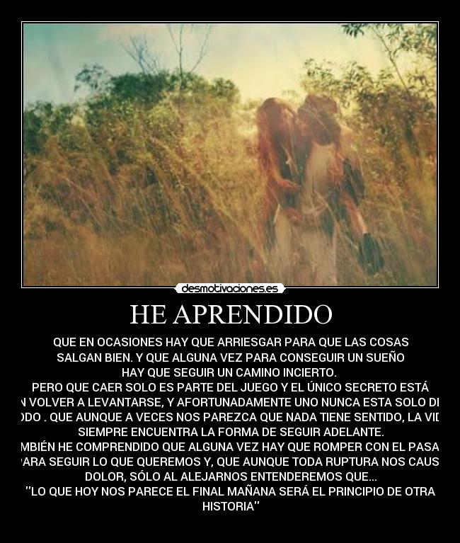 HE APRENDIDO -