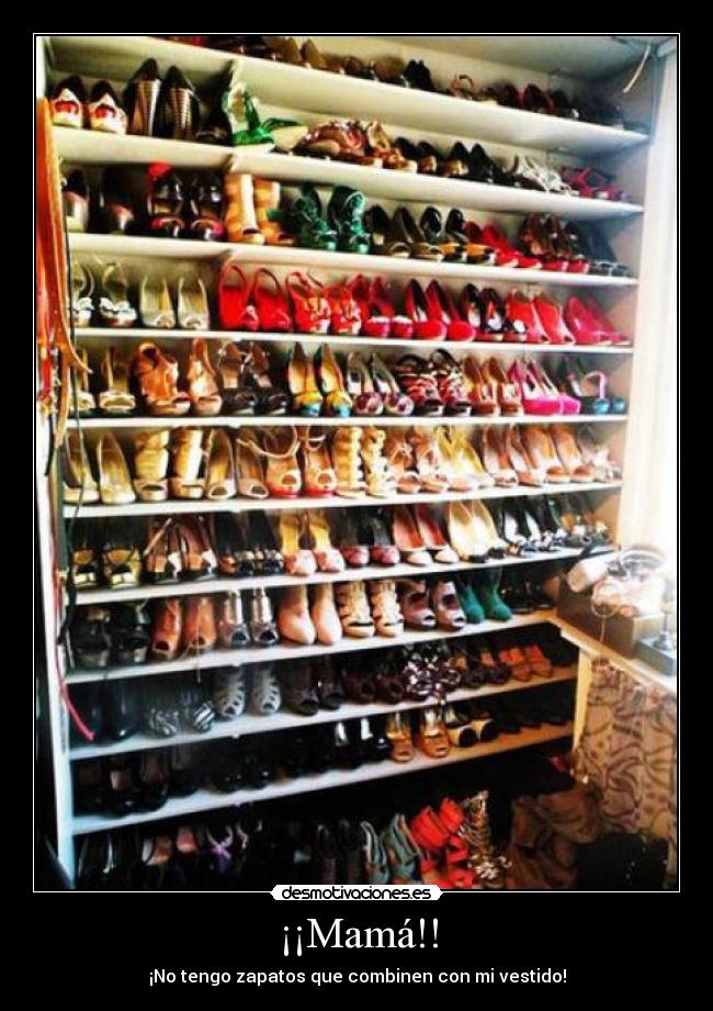 ¡¡Mamá!! - ¡No tengo zapatos que combinen con mi vestido!