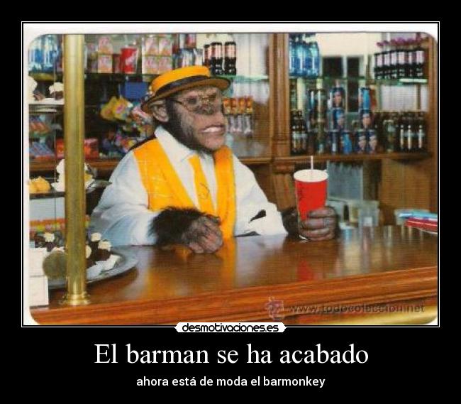 El barman se ha acabado - ahora está de moda el barmonkey