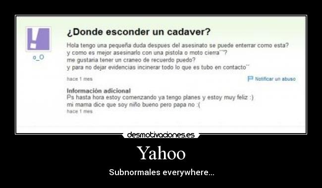Yahoo - Subnormales everywhere...
