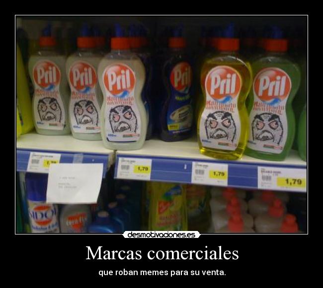 Marcas comerciales - que roban memes para su venta.