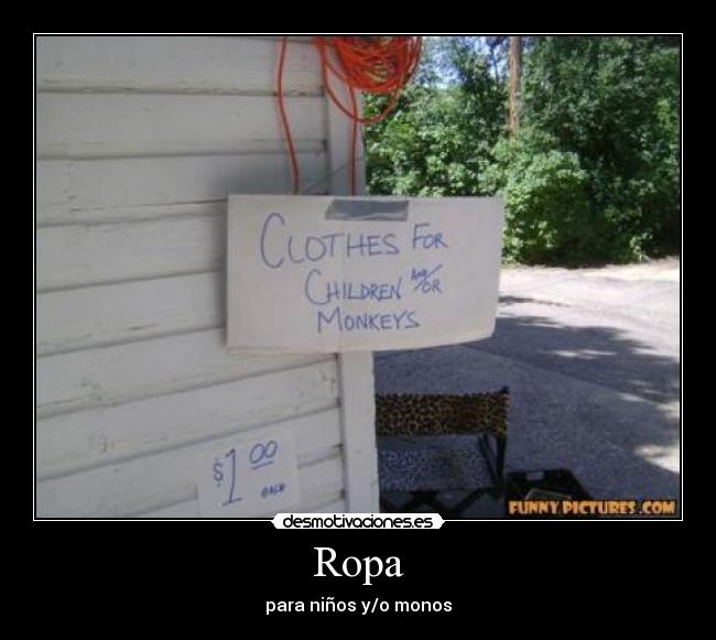 Ropa - para niños y/o monos