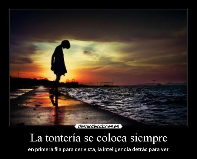 La tontería se coloca siempre -