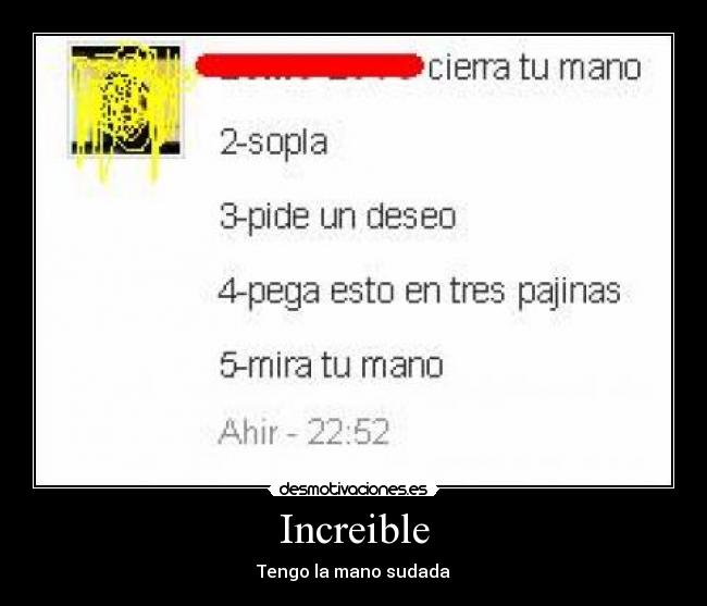 Increible - Tengo la mano sudada