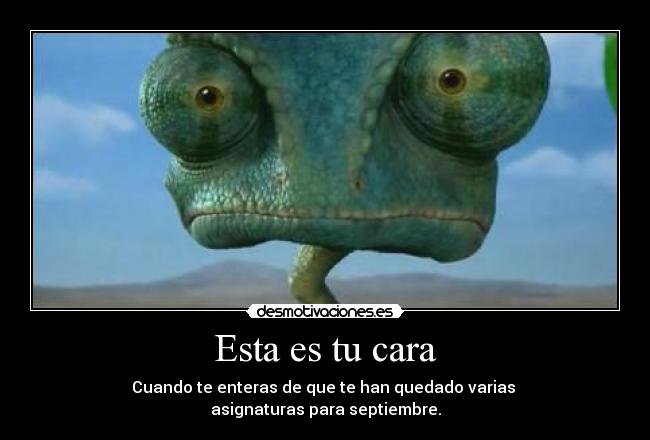 Esta es tu cara - Cuando te enteras de que te han quedado varias
asignaturas para septiembre.