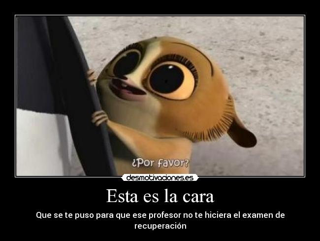 Esta es la cara - Que se te puso para que ese profesor no te hiciera el examen de recuperación