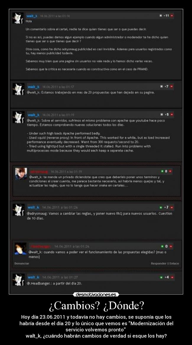 ¿Cambios? ¿Dónde? -