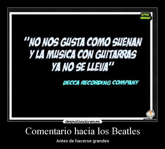 Comentario hacia los Beatles - Antes de hacerse grandes