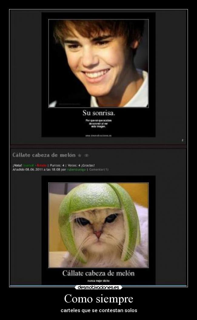 Como siempre - carteles que se contestan solos