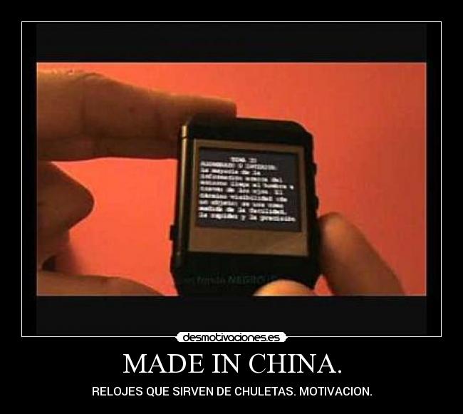 MADE IN CHINA. - RELOJES QUE SIRVEN DE CHULETAS. MOTIVACION.