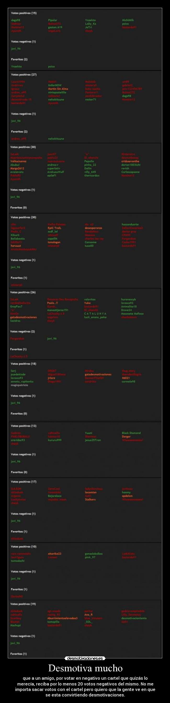 carteles denuncia desmotivaciones