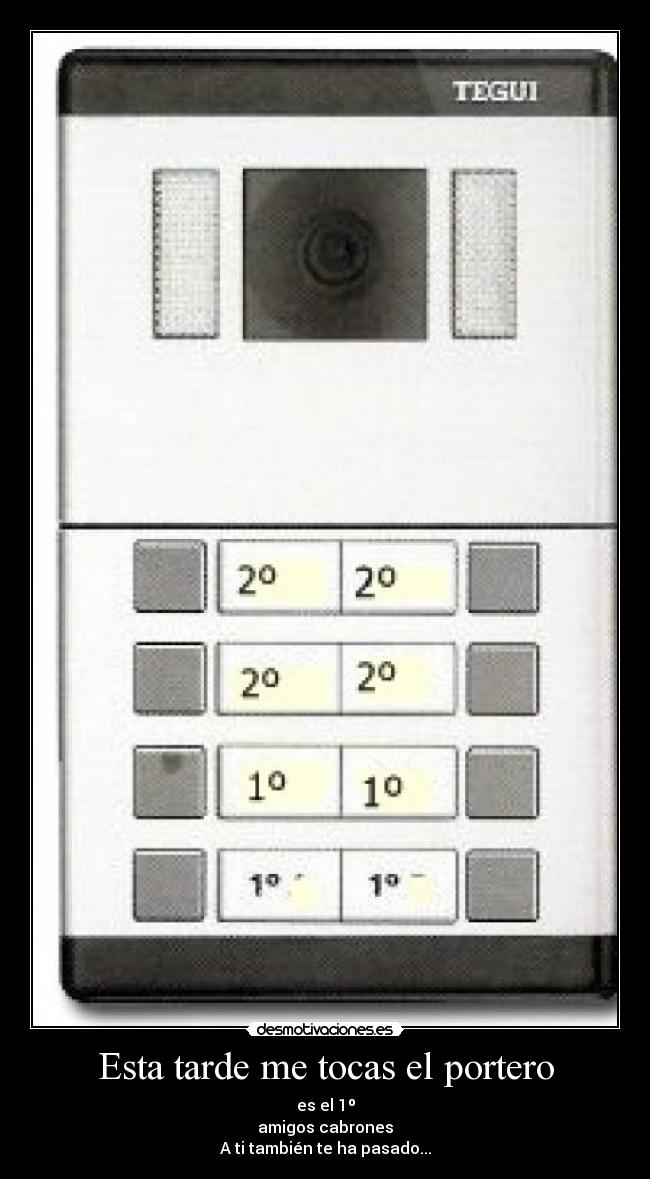 Esta tarde me tocas el portero - es el 1º
amigos cabrones
A ti también te ha pasado...