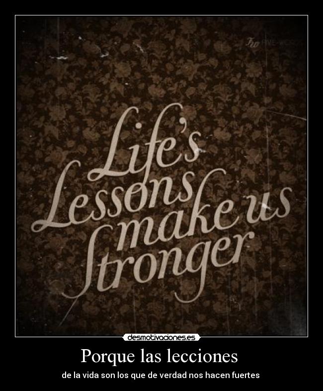 Porque las lecciones  - 