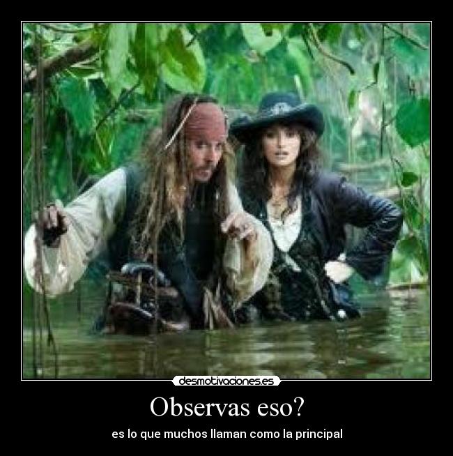 Observas eso? - es lo que muchos llaman como la principal