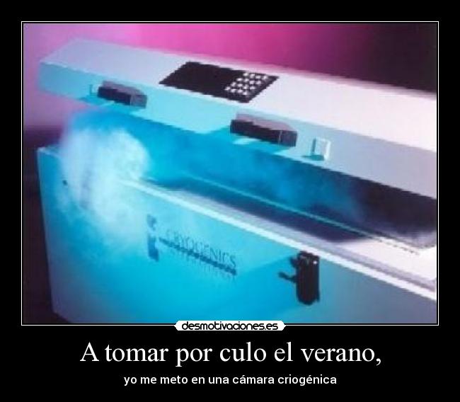 A tomar por culo el verano, - yo me meto en una cámara criogénica
