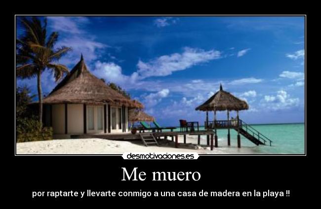 Me muero - por raptarte y llevarte conmigo a una casa de madera en la playa !!