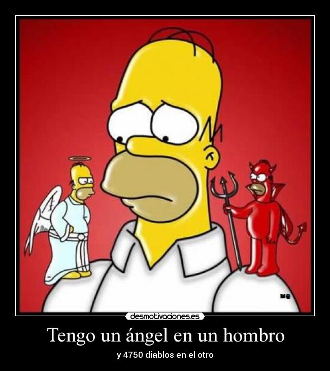 carteles angel diablo demonio hombros homer simpson desmotivaciones