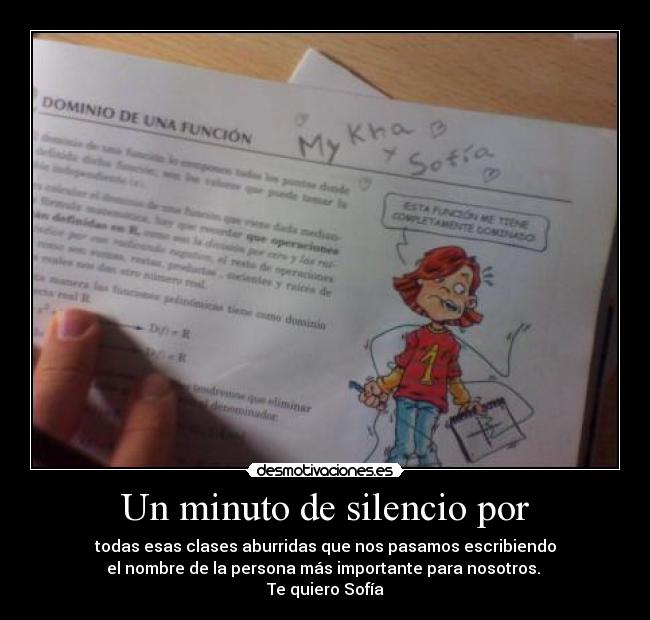 carteles silencio clase mates aburrida amor nombre desmotivaciones