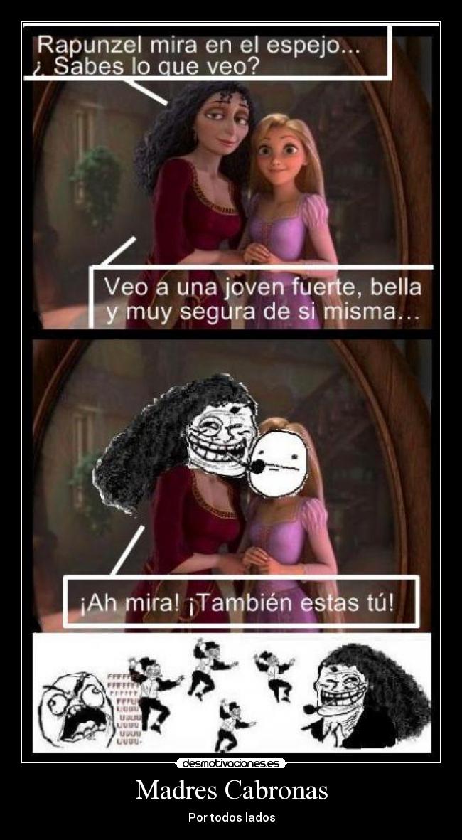 carteles mama madres rapunzel problem desmotivaciones