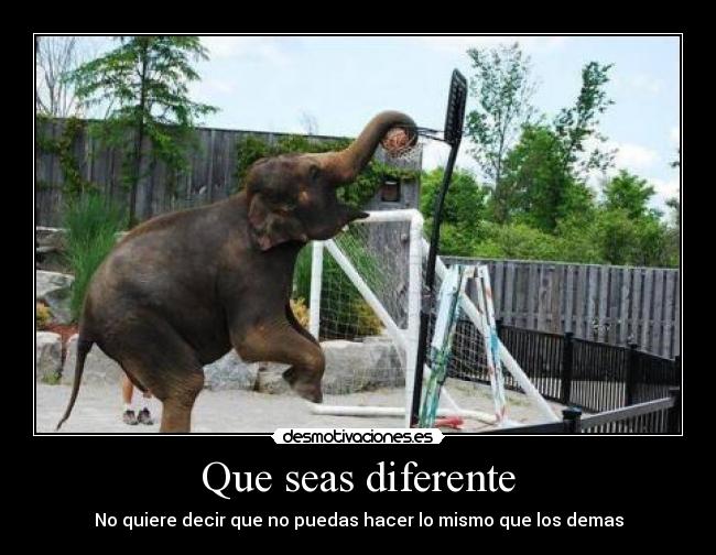 Que seas diferente - No quiere decir que no puedas hacer lo mismo que los demas
