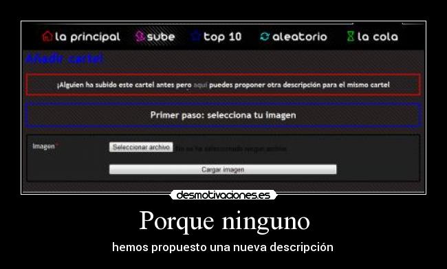 Porque ninguno - hemos propuesto una nueva descripción