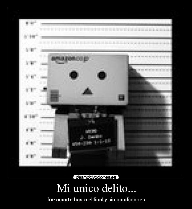 Mi unico delito... - fue amarte hasta el final y sin condiciones