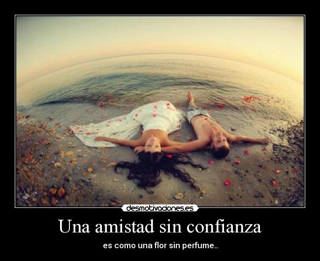 Una amistad sin confianza - es como una flor sin perfume..