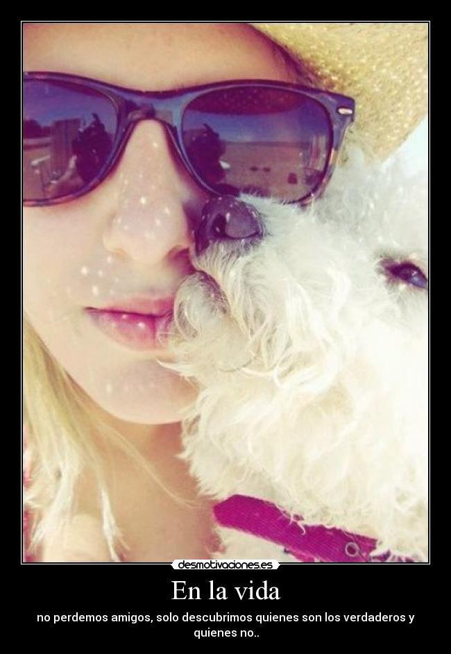 En la vida - no perdemos amigos, solo descubrimos quienes son los verdaderos y quienes no..