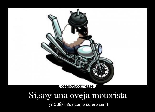 Si,soy una oveja motorista - ¡¿Y QUÉ?!  Soy como quiero ser ;)
