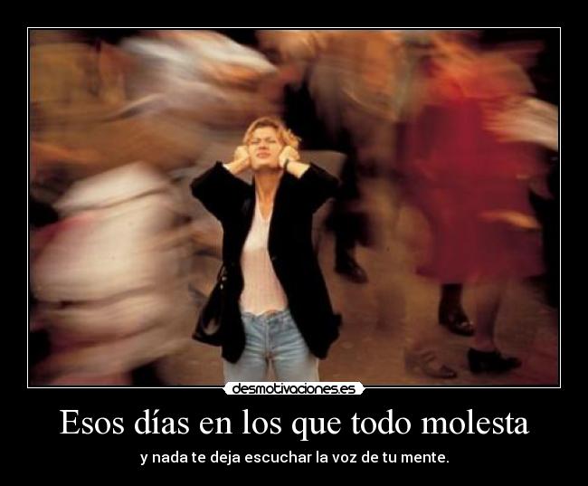 Esos días en los que todo molesta - y nada te deja escuchar la voz de tu mente.