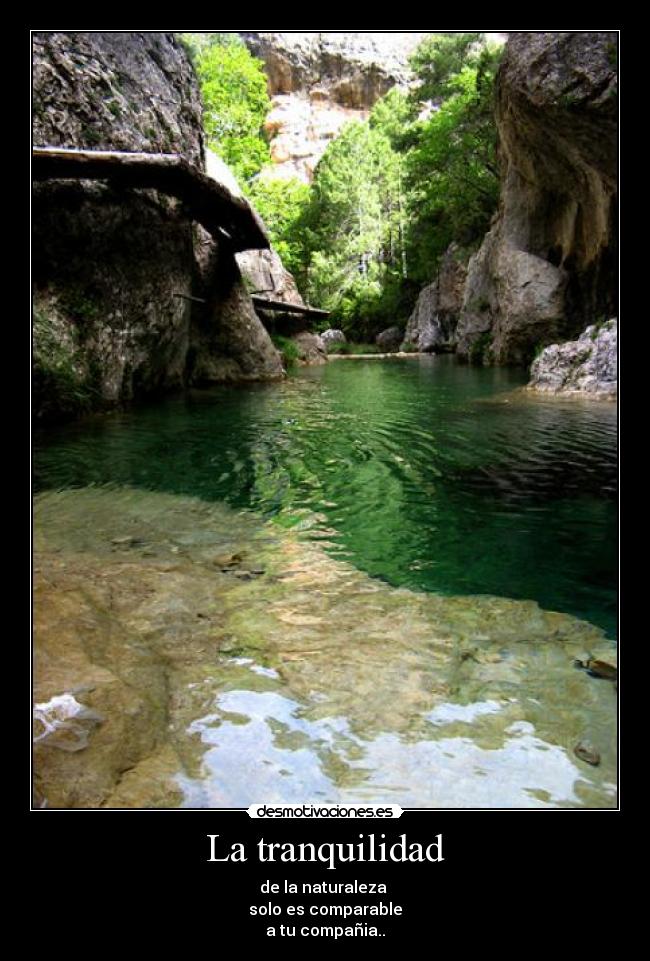 La tranquilidad - de la naturaleza
solo es comparable
a tu compañia..