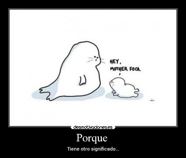 Porque  - Tiene otro significado...