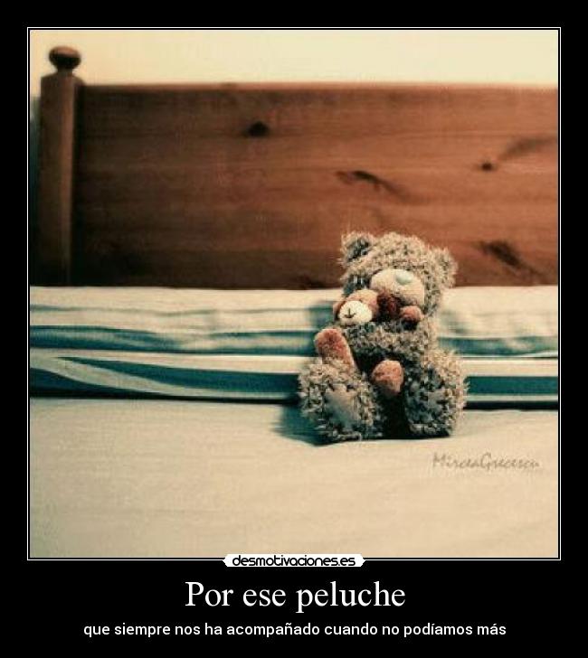 Por ese peluche - que siempre nos ha acompañado cuando no podíamos más