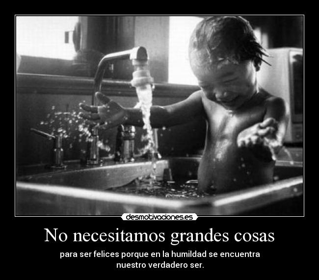 No necesitamos grandes cosas -