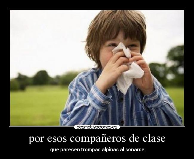 por esos compañeros de clase - que parecen trompas alpinas al sonarse