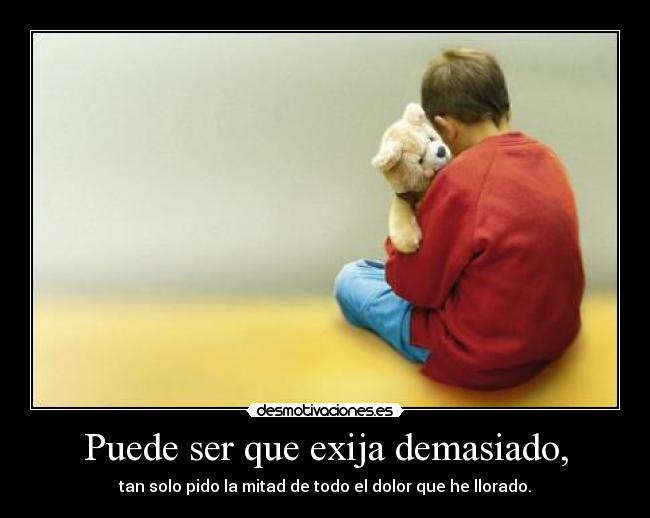 Puede ser que exija demasiado, - 