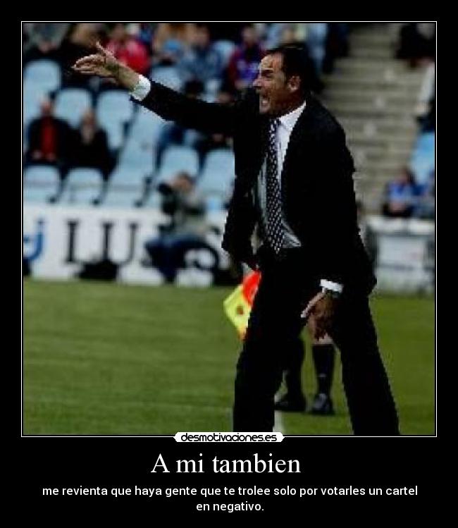 A mi tambien  - me revienta que haya gente que te trolee solo por votarles un cartel en negativo.