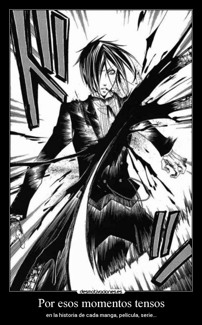 carteles kuroshitsuji momentos tensos manga sebastian michaelis desmotivaciones