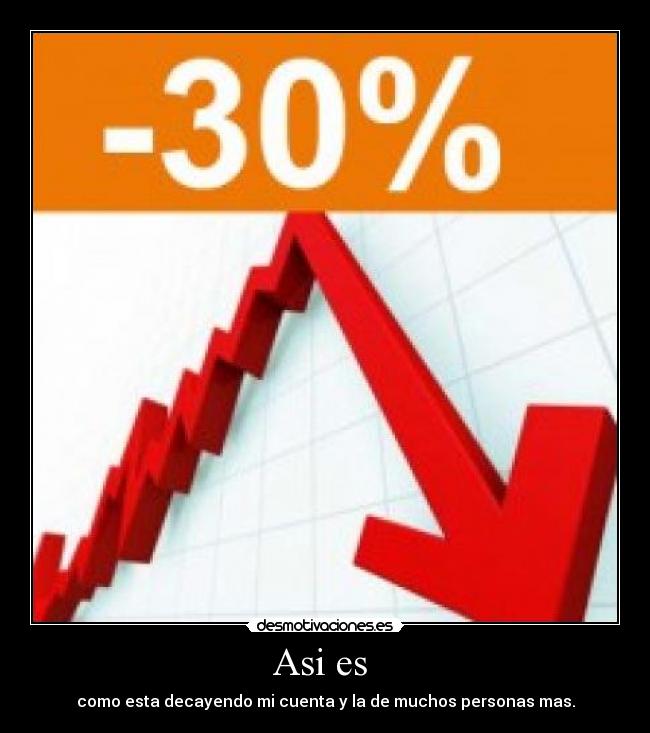 Asi es  - como esta decayendo mi cuenta y la de muchos personas mas.