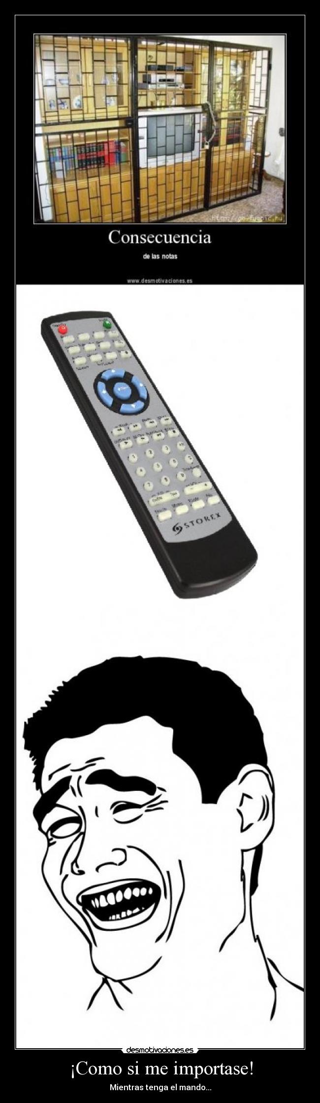 ¡Como si me importase! - Mientras tenga el mando...