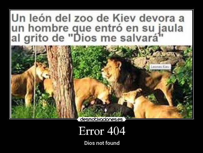 carteles error 404 dios not found desmotivaciones
