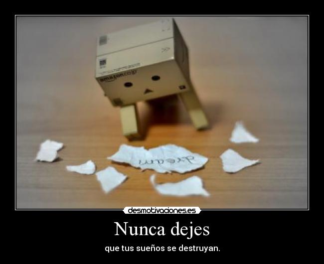 Nunca dejes - que tus sueños se destruyan.